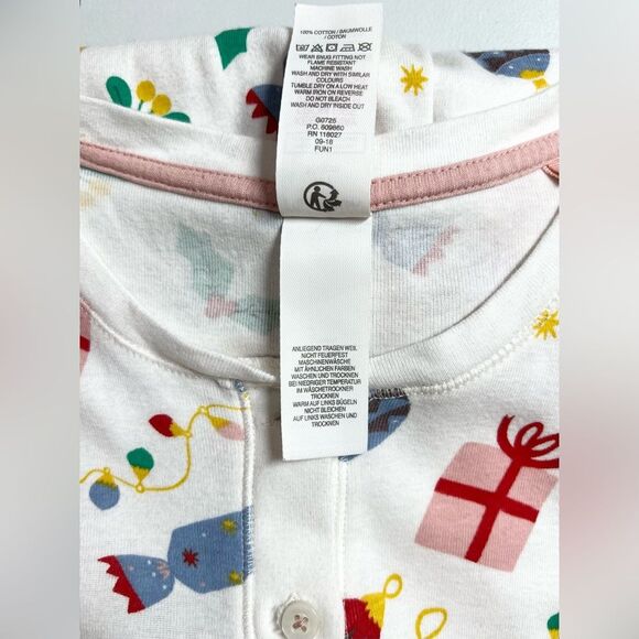 Mini Boden Button Front One Piece Christmas Holiday Pajamas 13 Y - Picture 9 of 9